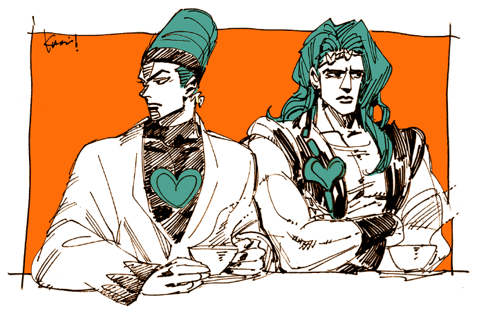 vanilla ice and terence t. d'arby (jojo no kimyou na bouken and 1 more) drawn by kotteri