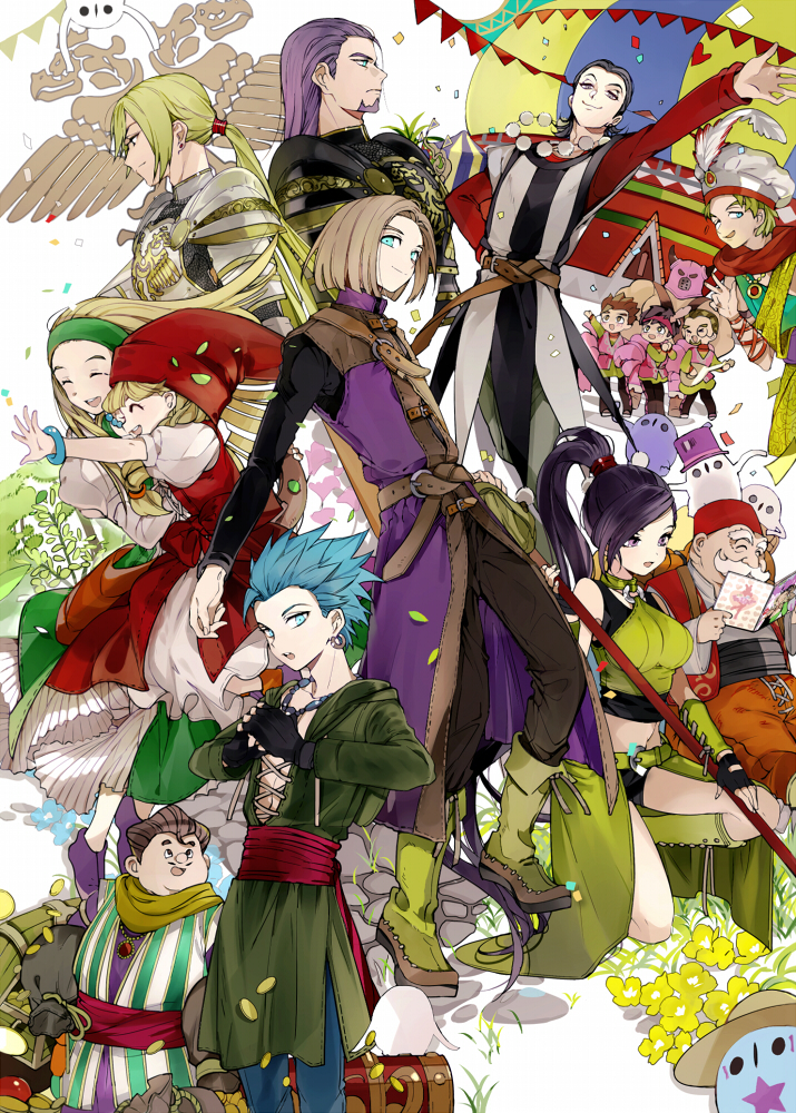 hero, martina, camus, veronica, senya, and 7 more (dragon quest and 1 more) drawn by suou_(sdurorhr)