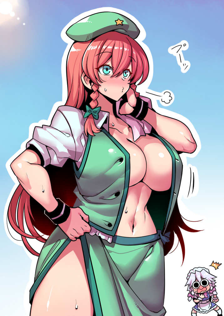izayoi sakuya and hong meiling (touhou) drawn by tukiwani
