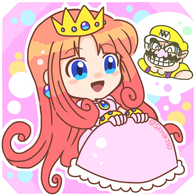 wario and princess shokora (wario land and 1 more) drawn by skmkz10