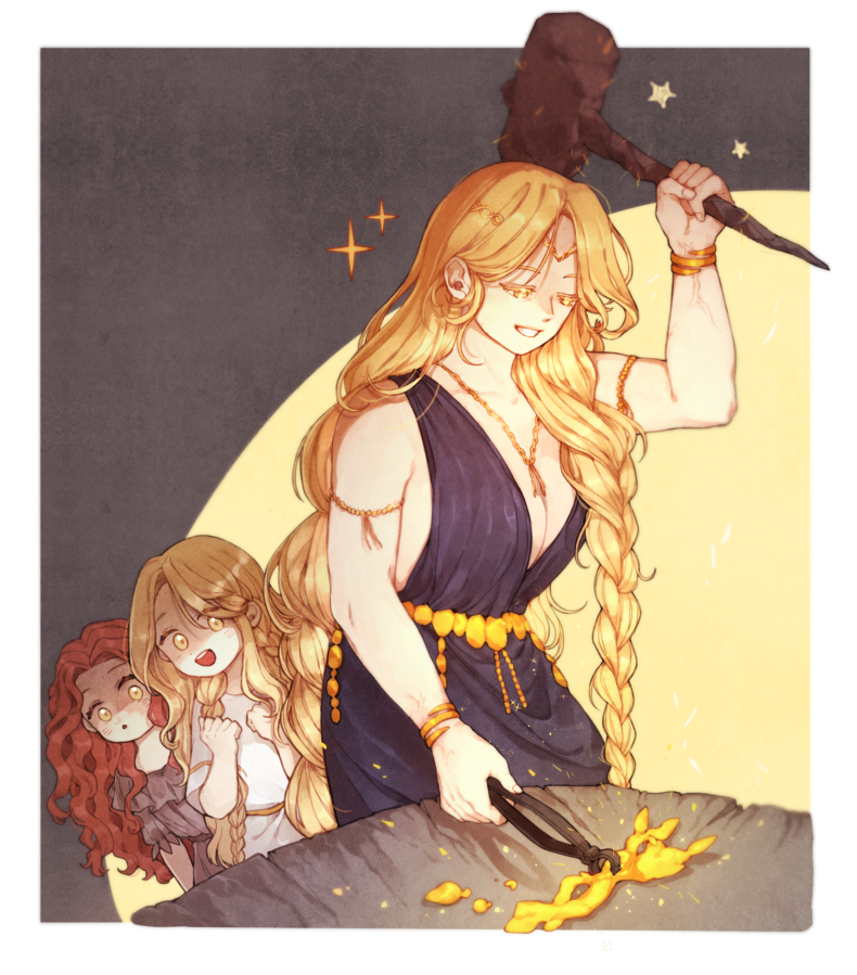 malenia blade of miquella, miquella, and queen marika the eternal (elden ring) drawn by donar0217