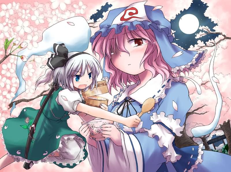konpaku youmu and saigyouji yuyuko (touhou) drawn by mizumoto_tadashi