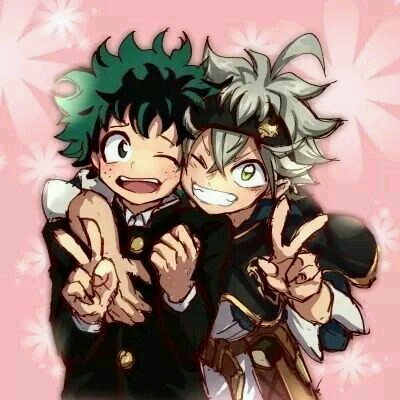 midoriya izuku and asta (boku no hero academia and 1 more) drawn by kouji.
