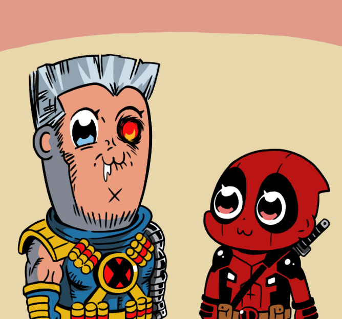 deadpool and cable (marvel and 5 more) drawn by hungyu