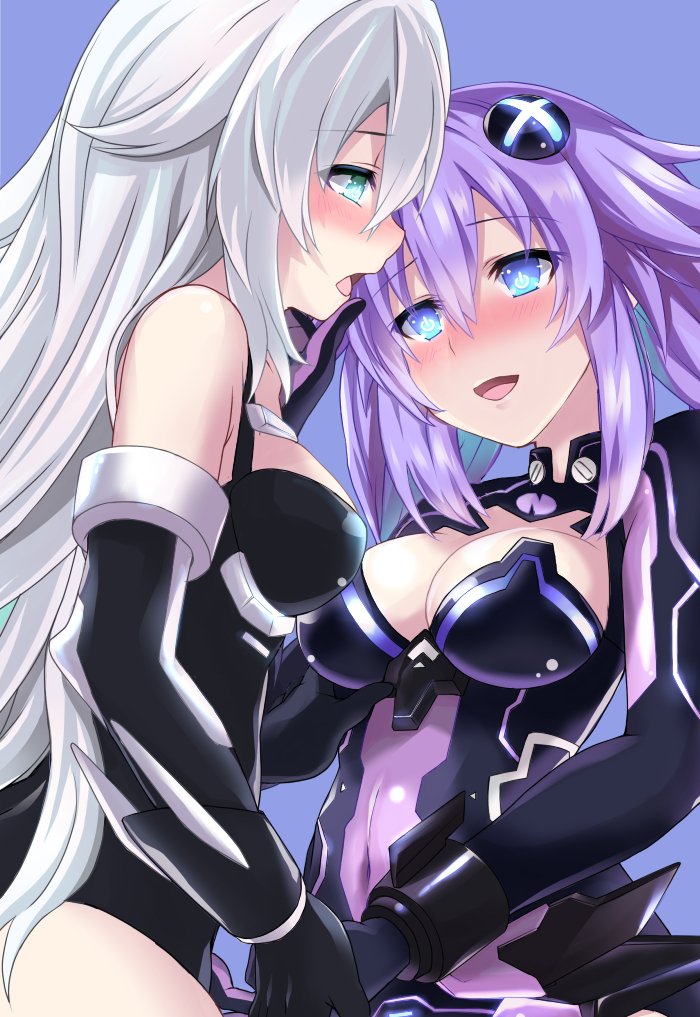 purple heart and black heart (neptune) drawn by shinjitsu_(true_ride)