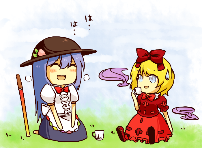 hinanawi tenshi and medicine melancholy (touhou) drawn by pasu