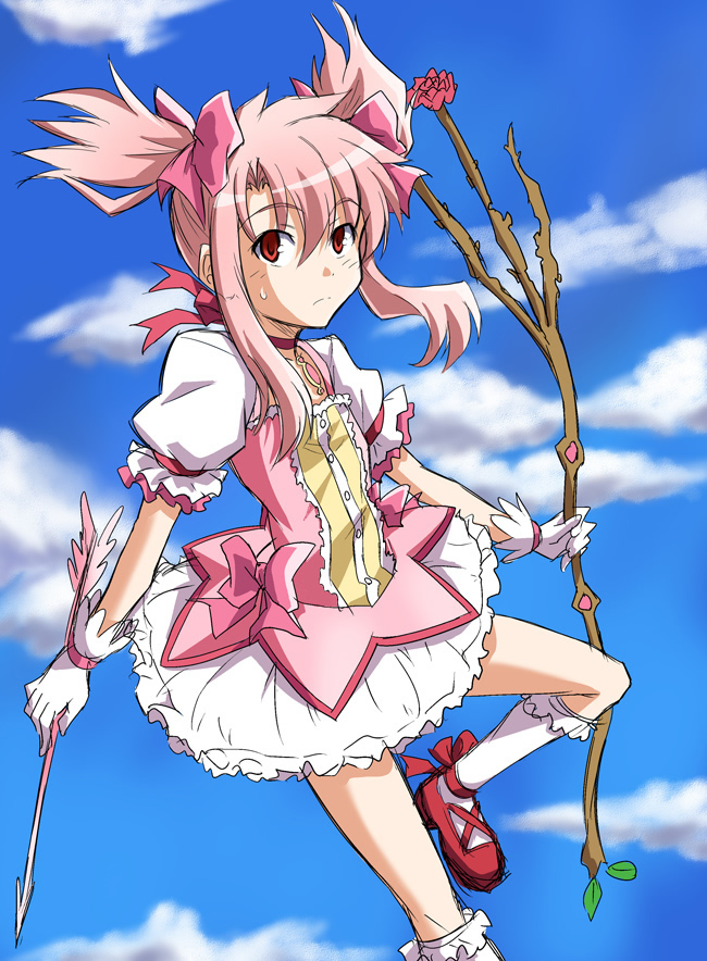 kaname madoka and shirouko (fate and 2 more) drawn by rimibure