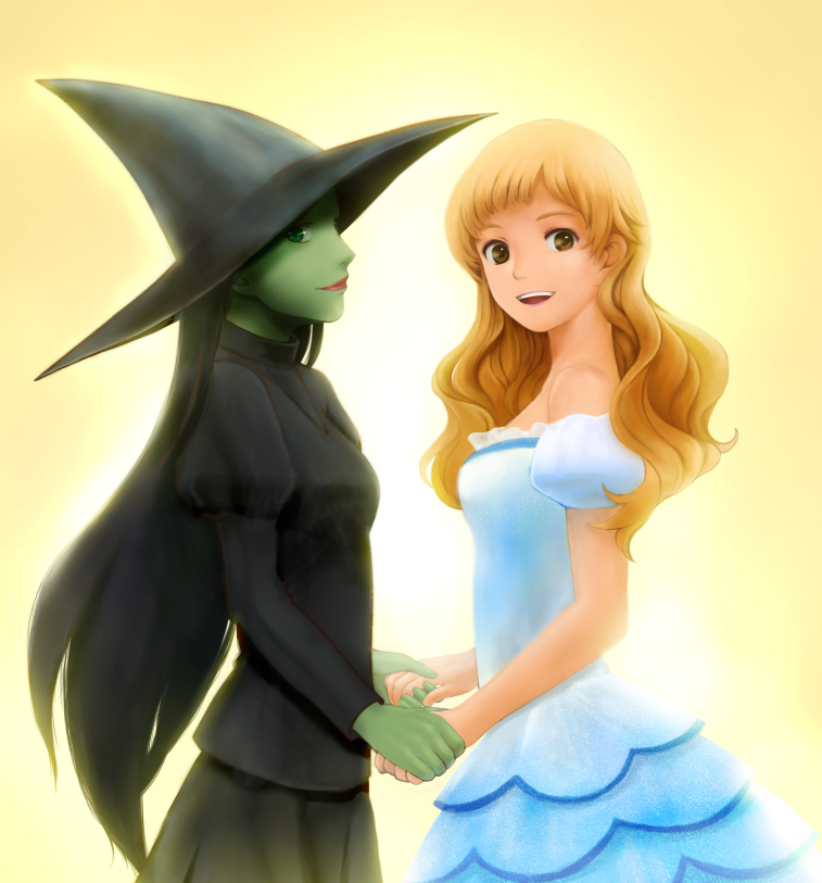 good witch of the north, elphaba thropp, and wicked witch of the west (wicked) drawn by tsubu_(panda)