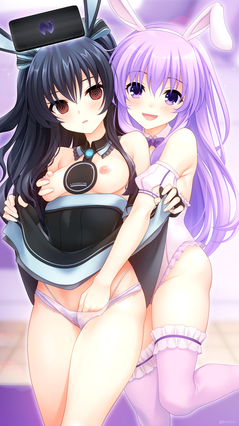 nepgear and uni (neptune) drawn by irori_(irorixc)