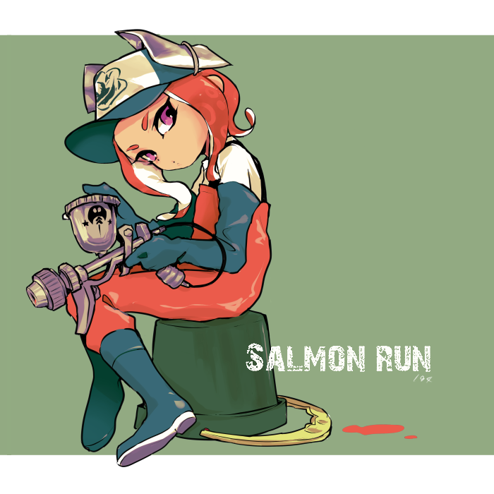 octoling player character and octoling girl (splatoon and 1 more) drawn by imaikuy0