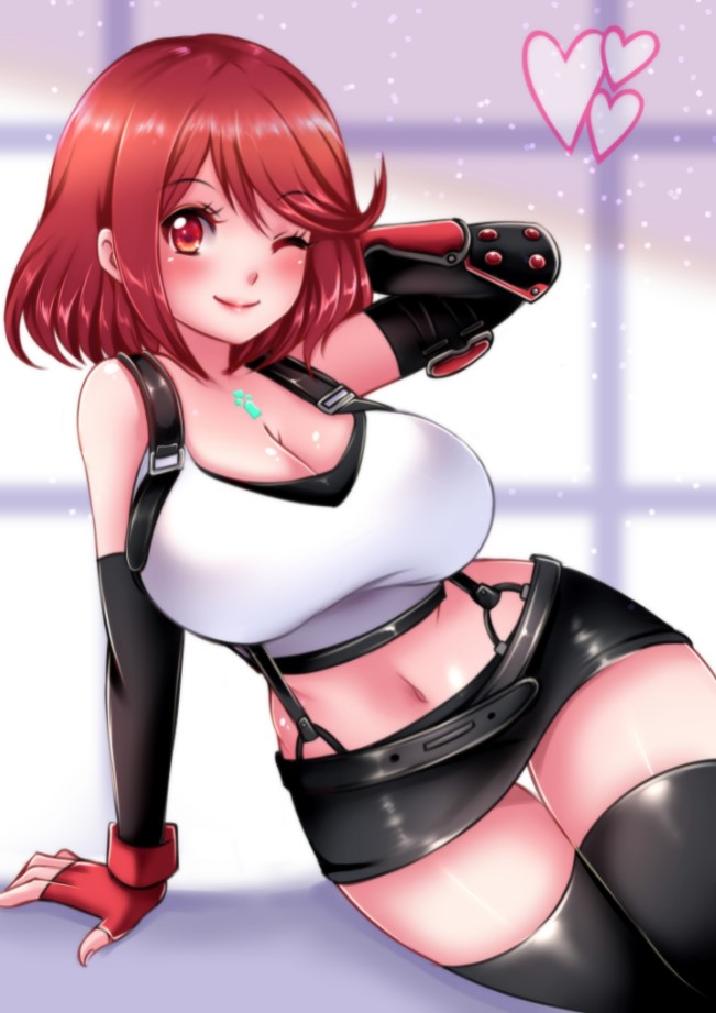 tifa lockhart and pyra (final fantasy and 4 more) drawn by sugarbell