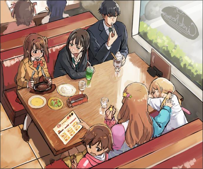 producer, shibuya rin, kisaragi chihaya, amami haruka, shimamura uzuki, and 3 more (idolmaster and 1 more) drawn by ozu_roji