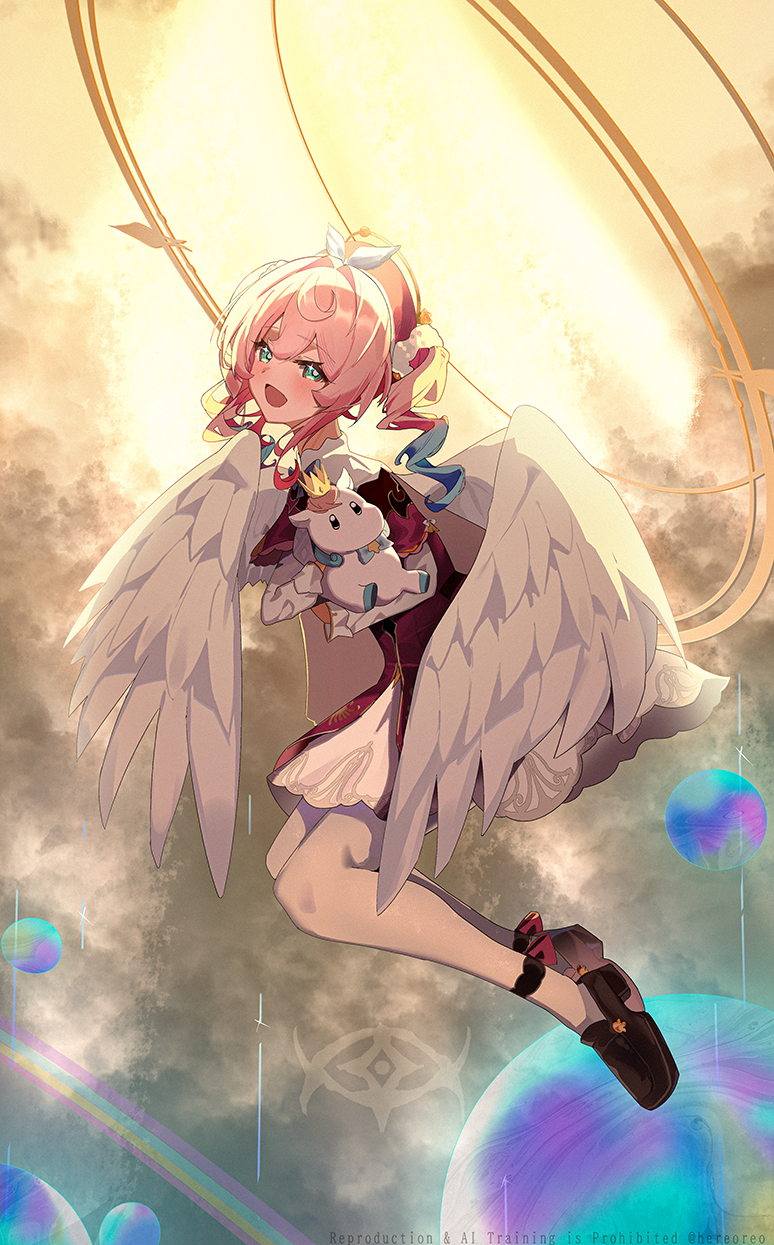 hyacine and little ica (honkai and 1 more) drawn by hereokita