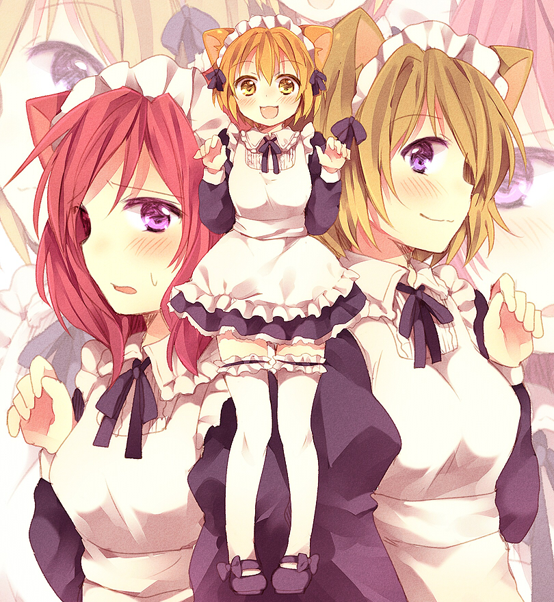 nishikino maki, hoshizora rin, and koizumi hanayo (love live! and 1 more) drawn by matsusaka_gyuu