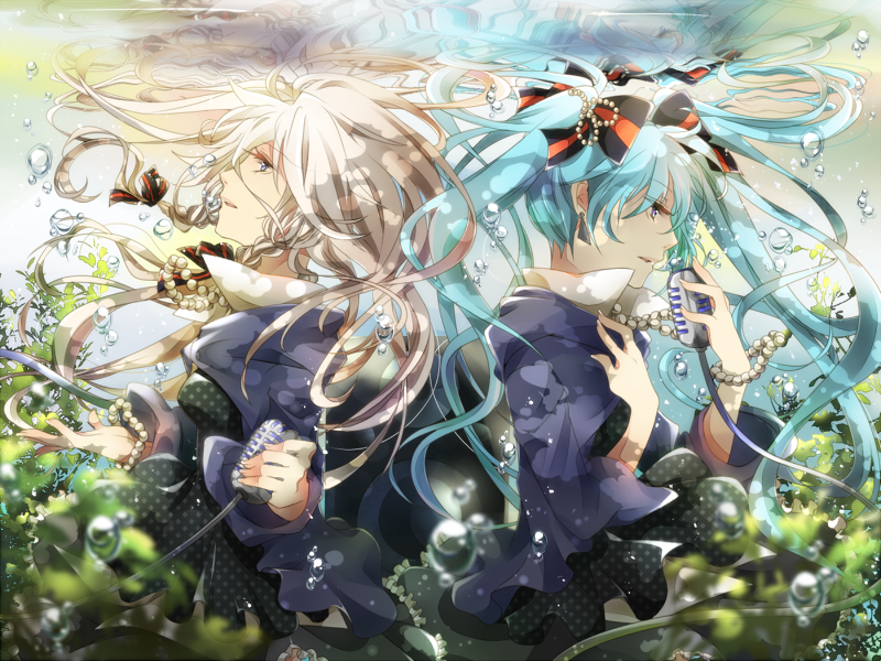 hatsune miku and ia (vocaloid) drawn by kyashii_(a3yu9mi)