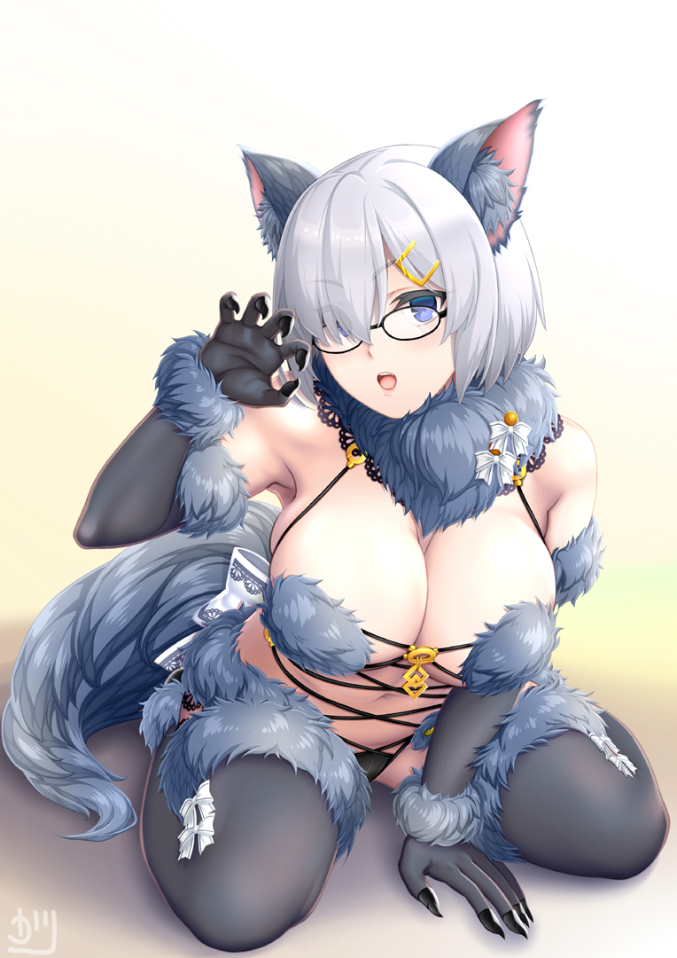 mash kyrielight and hamakaze (kantai collection and 2 more) drawn by osafune_kairi