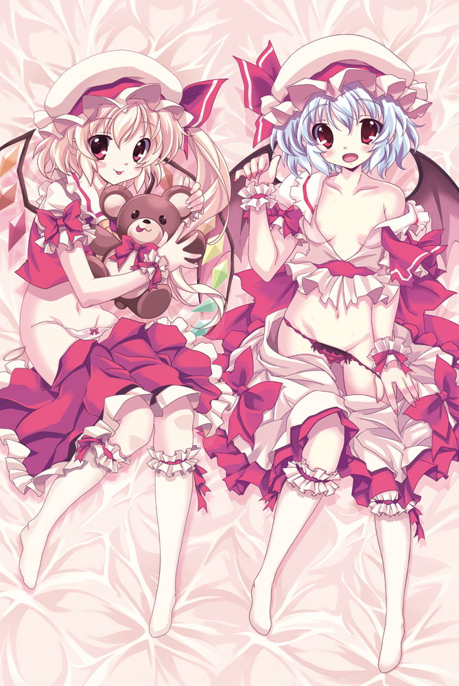 remilia scarlet and flandre scarlet (touhou) drawn by lumine_(2339)