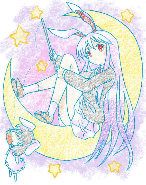 reisen udongein inaba and inaba tewi (touhou) drawn by michii_yuuki