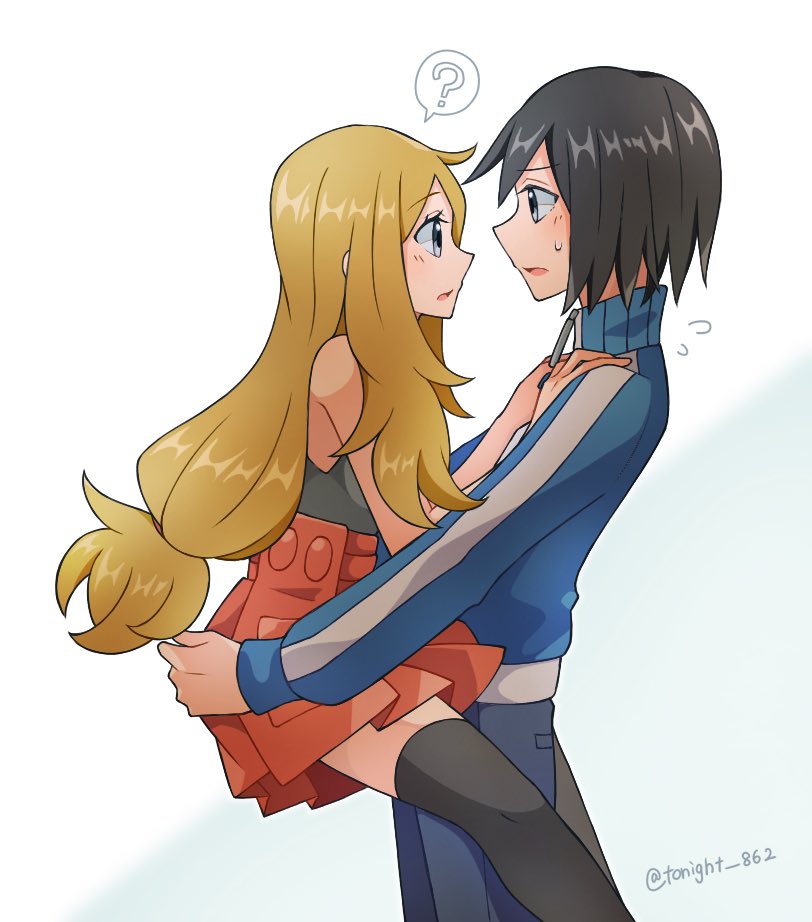 serena and calem (pokemon and 1 more) drawn by rain_(tonight_862)