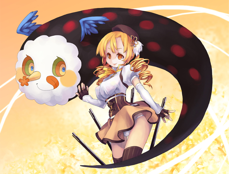 tomoe mami and charlotte (mahou shoujo madoka magica) drawn by mhz