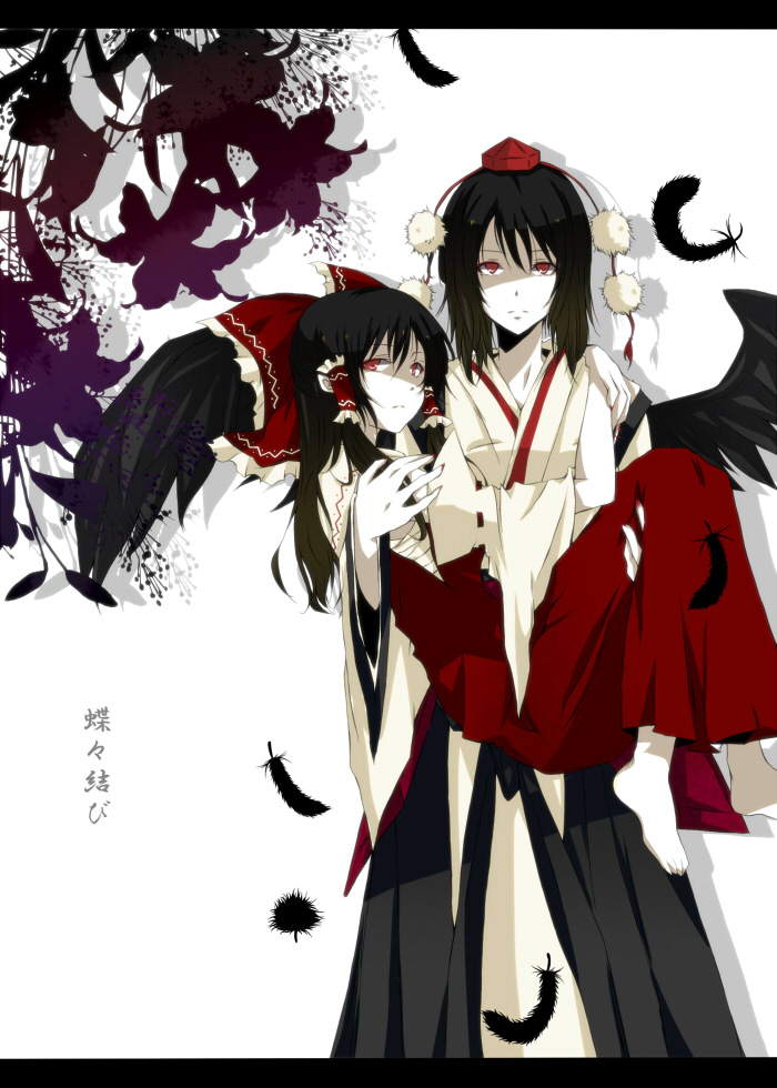 hakurei reimu and shameimaru aya (touhou) drawn by toudou_(dolce)