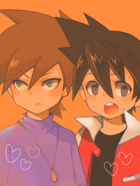 red and blue oak (pokemon and 1 more) drawn by shoku_jaku