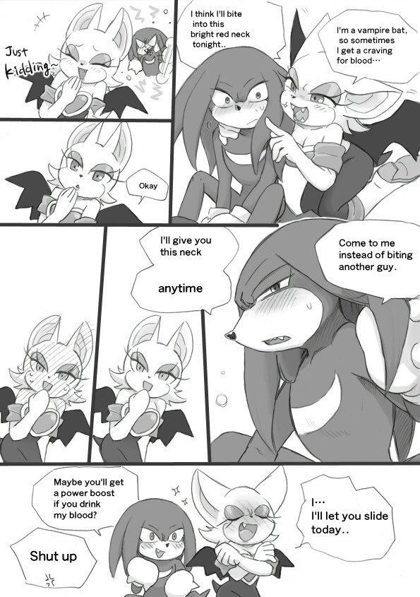 rouge the bat and knuckles the echidna (sonic) drawn by yotsumeddd