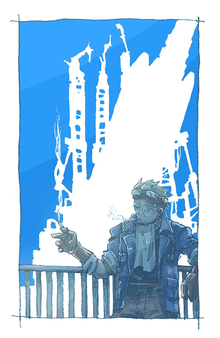 cid highwind (final fantasy and 1 more) drawn by michibata_65