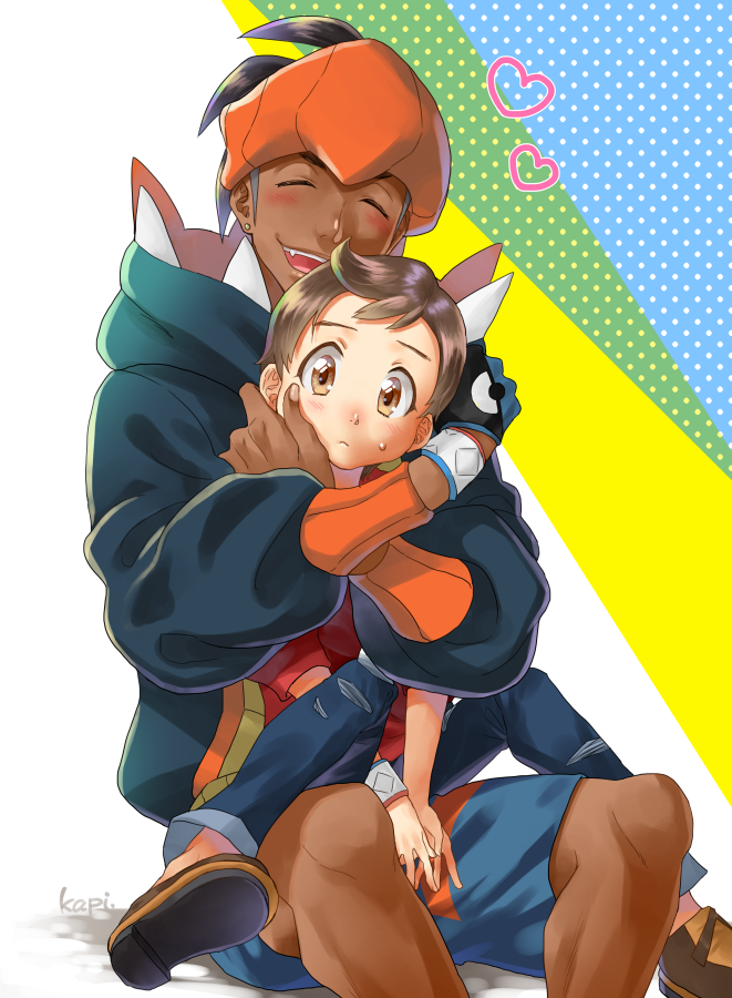 raihan and victor (pokemon and 1 more) drawn by kapiyarou