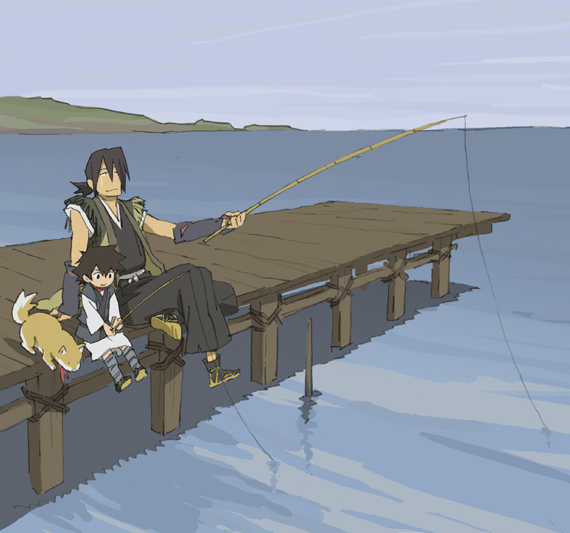 nanashi, kotarou, and tobimaru (stranger mukou hadan) drawn by narita