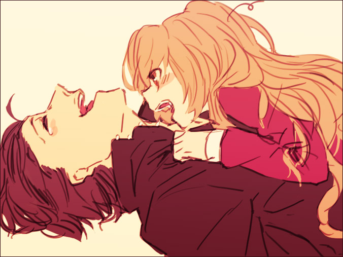 aisaka taiga and takasu ryuuji (toradora!) drawn by chiko_(beroro)