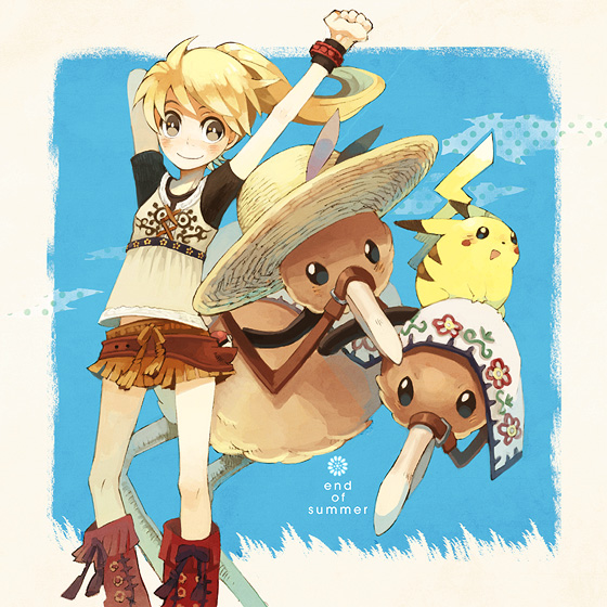 pikachu, yellow, pika, and doduo (pokemon and 1 more) drawn by strawberrybit