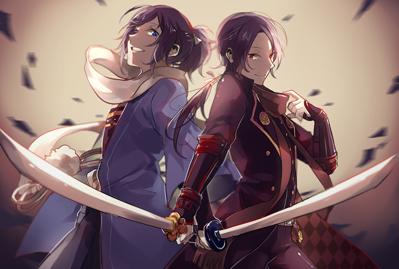 kashuu kiyomitsu and yamato-no-kami yasusada (touken ranbu) drawn by shuai