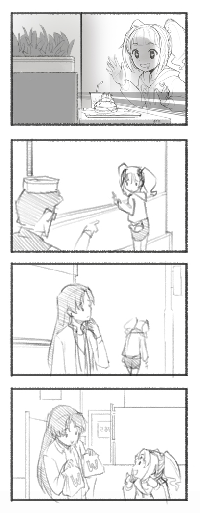 kisaragi chihaya and takatsuki yayoi (idolmaster and 2 more) drawn by orz_(orz57)