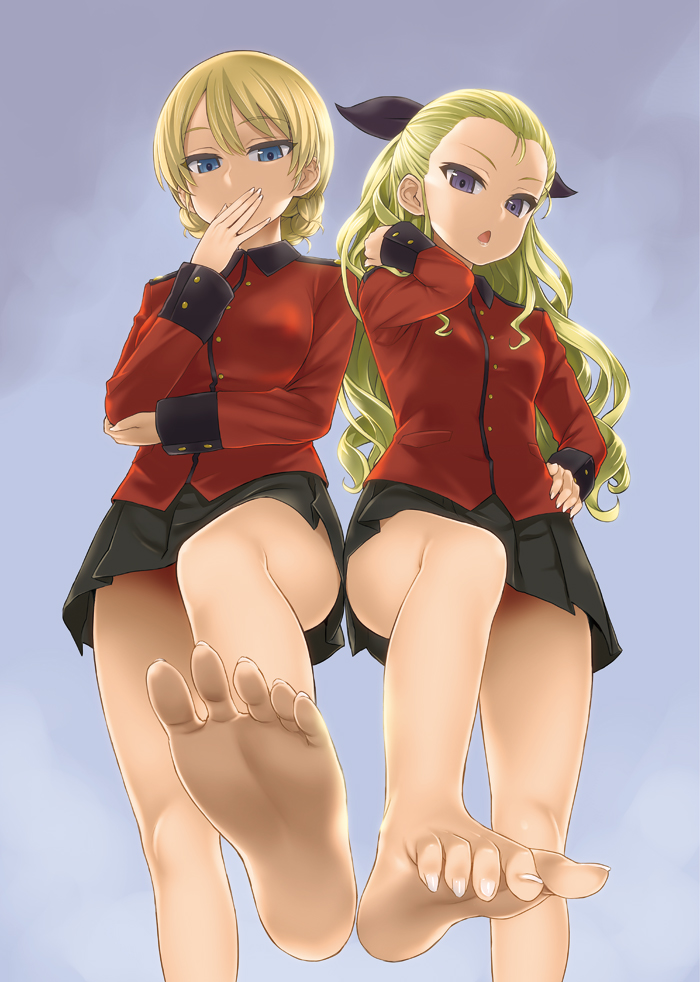 darjeeling and assam (girls und panzer) drawn by asanagi