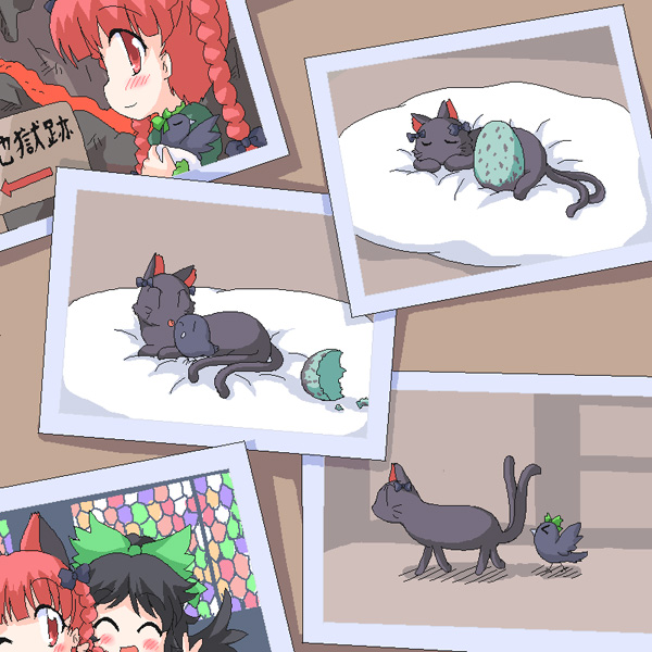 kaenbyou rin and reiuji utsuho (touhou) drawn by geetsu