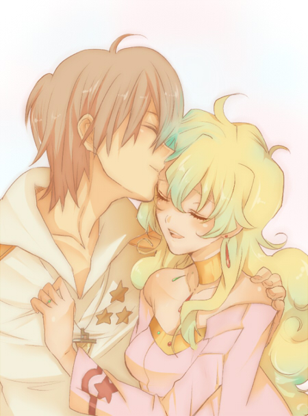 nia teppelin and simon (tengen toppa gurren lagann) drawn by kiui