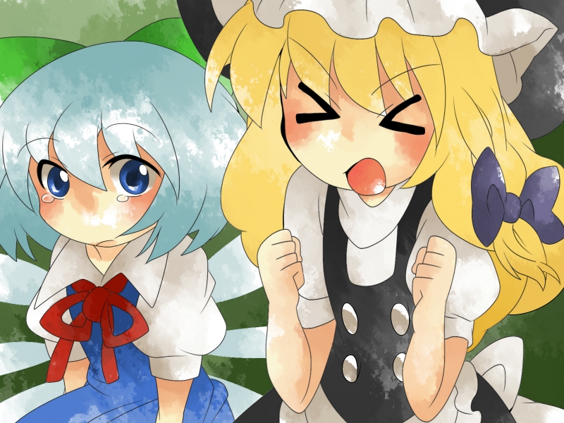 kirisame marisa and cirno (touhou) drawn by hammer_(sunset_beach)