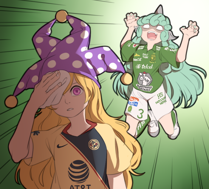 clownpiece and komano aunn (touhou and 3 more) drawn by mefomefo