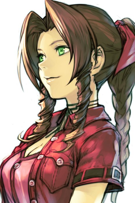 aerith gainsborough (final fantasy and 1 more) drawn by hungry_clicker