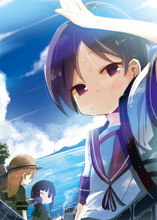 kitakami, ooi, and shikinami (kantai collection) drawn by sukima_(crie)