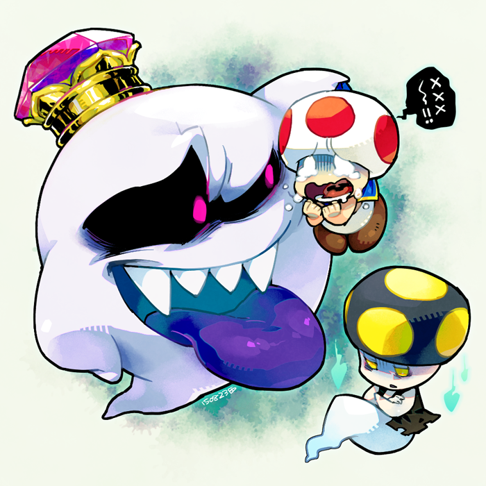 toad, red toad, king boo, and ghost t. (mario and 3 more)