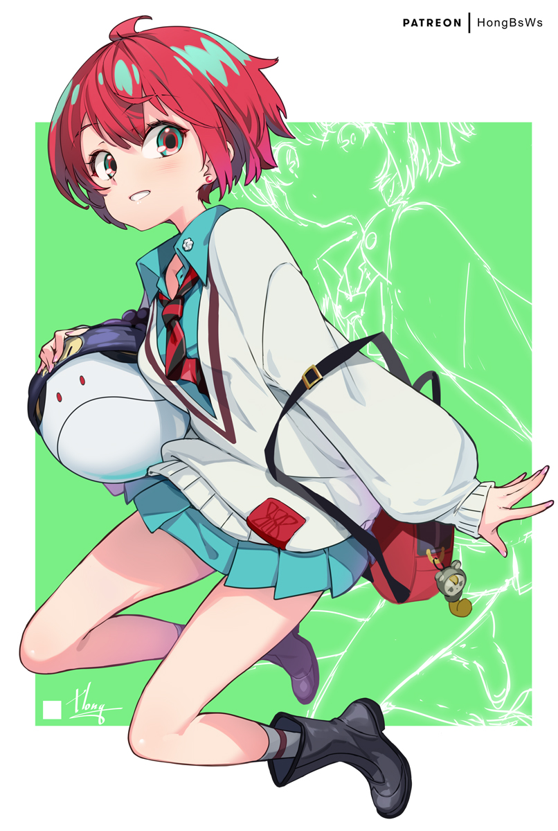 amate yuzuriha and haro (gundam and 1 more) drawn by hong_(white_spider)