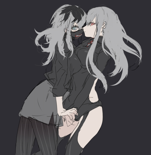 kaneki ken and sasaki haise (tokyo ghoul and 1 more) drawn by ihonhon