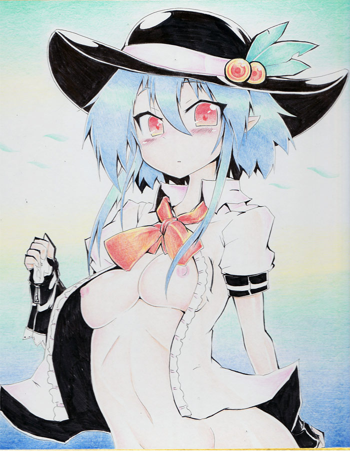 hinanawi tenshi (touhou and 1 more) drawn by okiraku_nikku