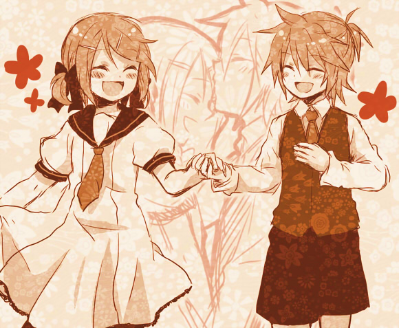 kagamine rin and kagamine len (vocaloid and 1 more) drawn by suzumi_(fallxalice)