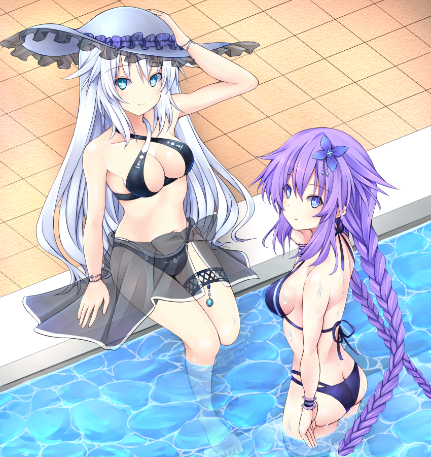 purple heart and black heart (neptune) drawn by joney