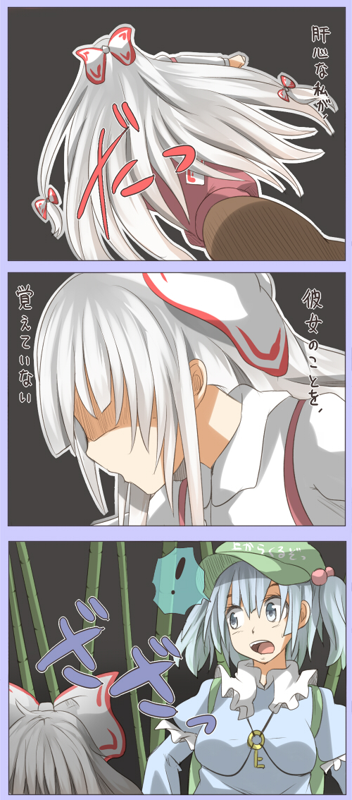 fujiwara no mokou and kawashiro nitori (touhou) drawn by shuga_(soranote)