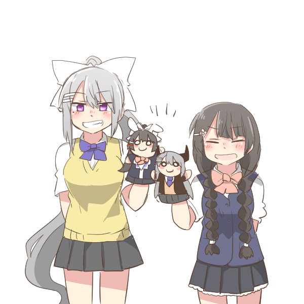 tsukino mito and higuchi kaede (nijisanji) drawn by rebecca_(keinelove)