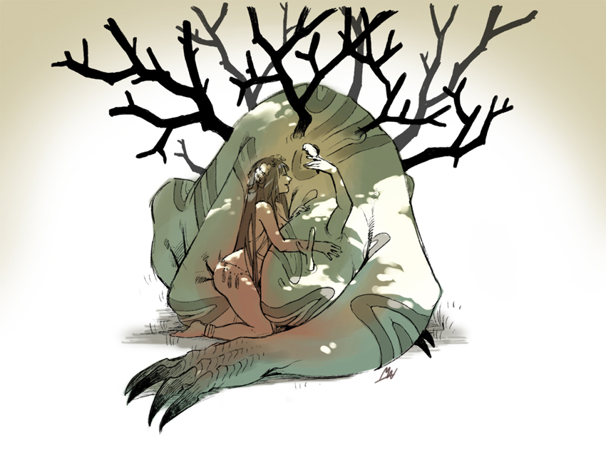enkidu and shamhat (fate and 1 more) drawn by 7luna